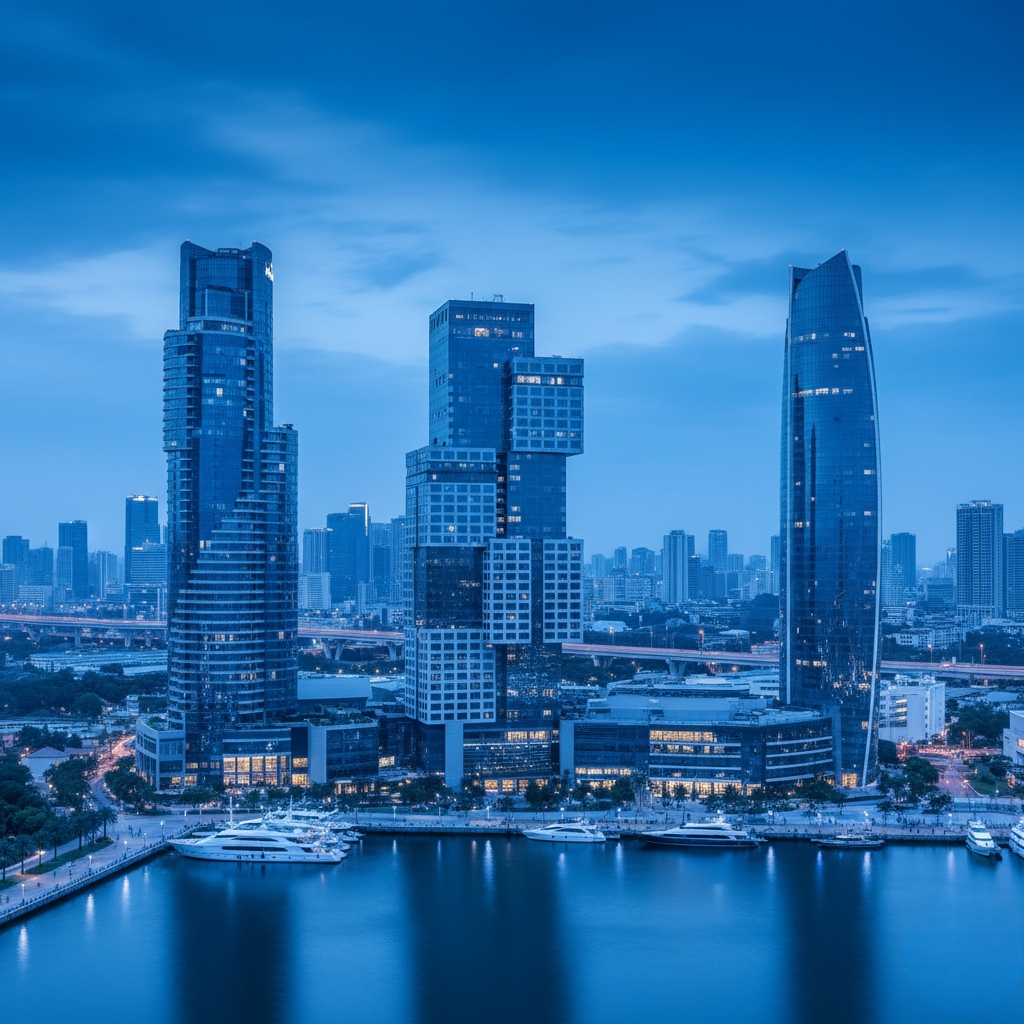 Modern hotel chain buildings